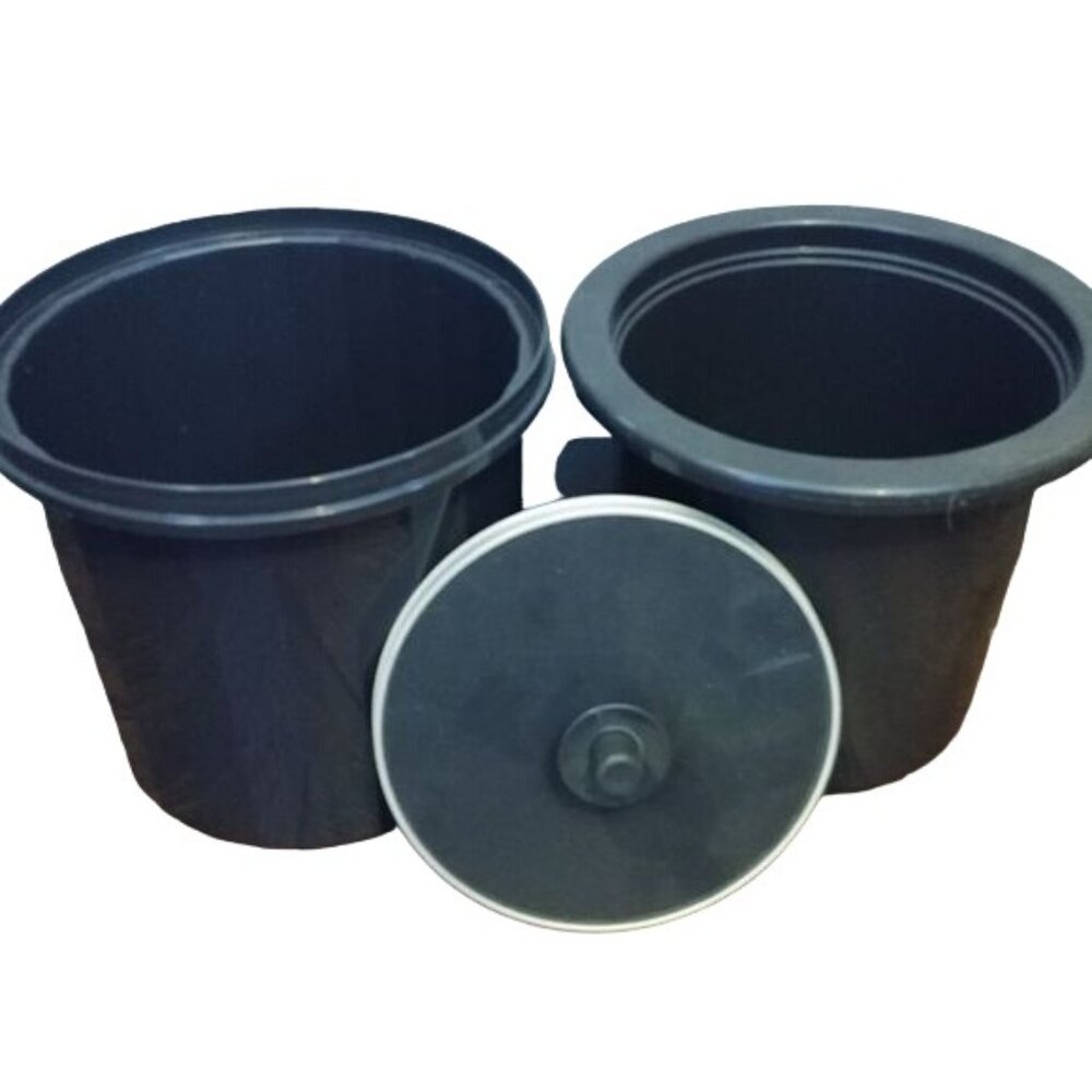 Vintage 70's Tupperware Ice Bucket Set Style 1683 1684 Dark Mocha Brown 3 Piece - Picture 7 of 9